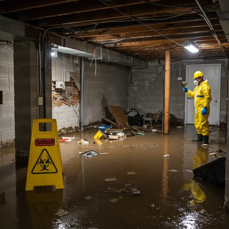 Flooded Basement Electrical Hazard in Cherryfield, ME Property